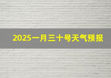 2025一月三十号天气预报