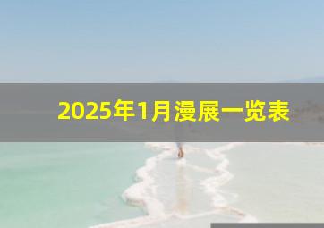 2025年1月漫展一览表