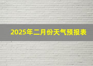 2025年二月份天气预报表