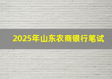 2025年山东农商银行笔试