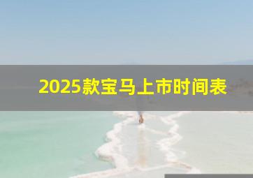 2025款宝马上市时间表