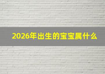 2026年出生的宝宝属什么