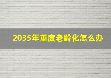 2035年重度老龄化怎么办