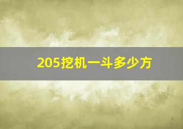 205挖机一斗多少方