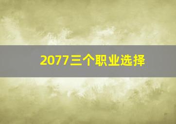 2077三个职业选择