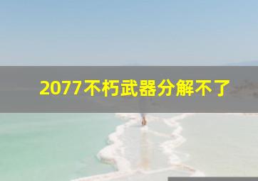 2077不朽武器分解不了