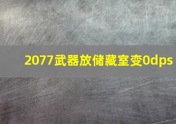 2077武器放储藏室变0dps