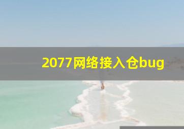 2077网络接入仓bug