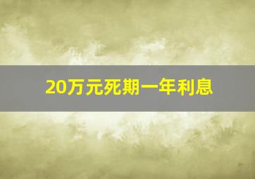 20万元死期一年利息