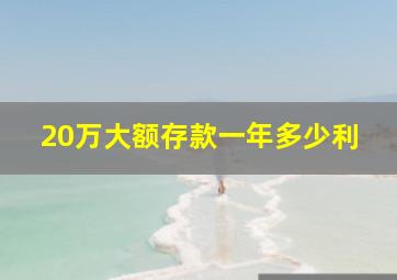 20万大额存款一年多少利