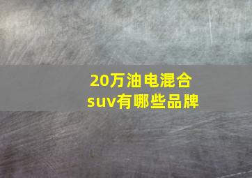 20万油电混合suv有哪些品牌