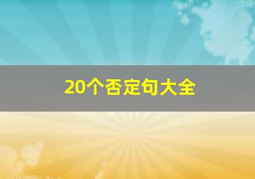 20个否定句大全