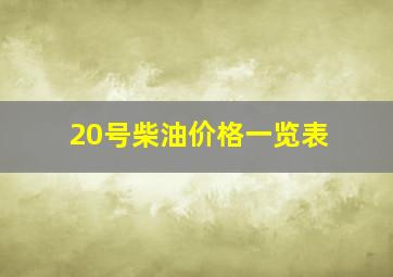 20号柴油价格一览表