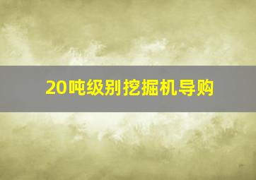 20吨级别挖掘机导购