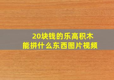 20块钱的乐高积木能拼什么东西图片视频