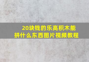 20块钱的乐高积木能拼什么东西图片视频教程