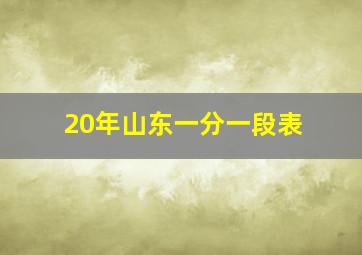 20年山东一分一段表