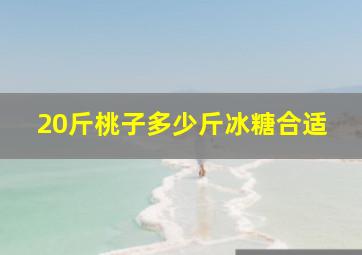 20斤桃子多少斤冰糖合适