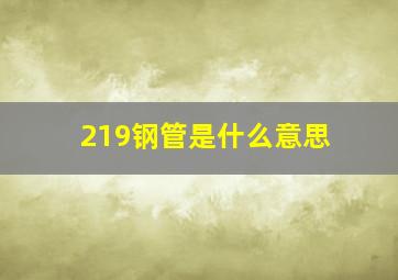 219钢管是什么意思