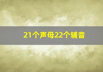 21个声母22个辅音