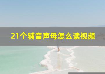 21个辅音声母怎么读视频