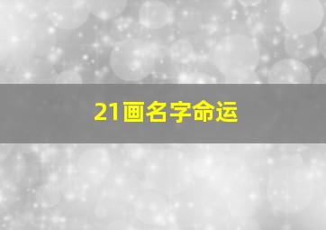 21画名字命运