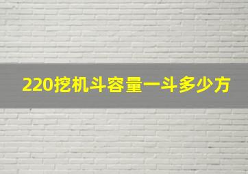 220挖机斗容量一斗多少方