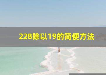 228除以19的简便方法