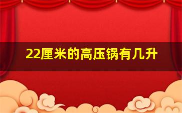 22厘米的高压锅有几升