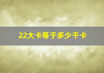 22大卡等于多少千卡