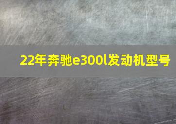 22年奔驰e300l发动机型号