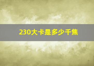 230大卡是多少千焦