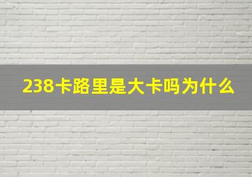 238卡路里是大卡吗为什么