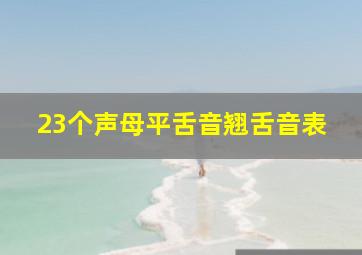 23个声母平舌音翘舌音表