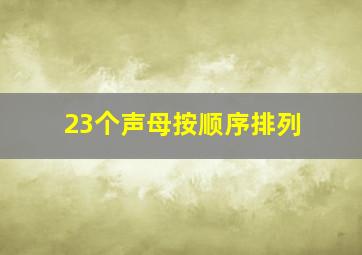 23个声母按顺序排列