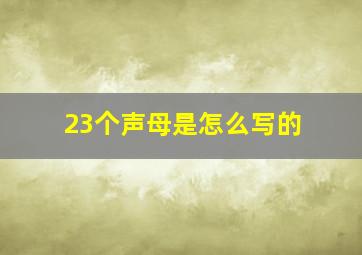 23个声母是怎么写的