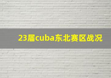 23届cuba东北赛区战况