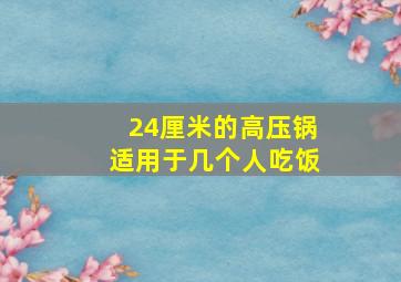 24厘米的高压锅适用于几个人吃饭