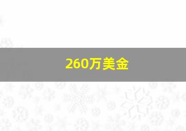 260万美金