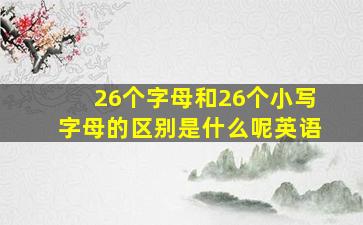 26个字母和26个小写字母的区别是什么呢英语