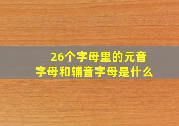 26个字母里的元音字母和辅音字母是什么