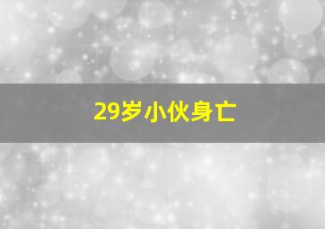 29岁小伙身亡