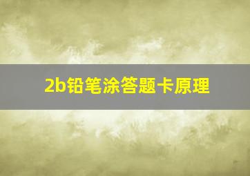 2b铅笔涂答题卡原理