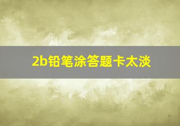 2b铅笔涂答题卡太淡