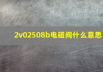 2v02508b电磁阀什么意思