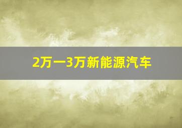 2万一3万新能源汽车