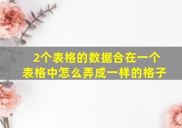 2个表格的数据合在一个表格中怎么弄成一样的格子