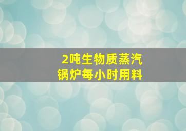 2吨生物质蒸汽锅炉每小时用料