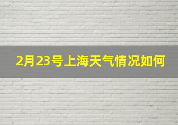 2月23号上海天气情况如何