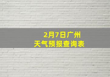 2月7日广州天气预报查询表